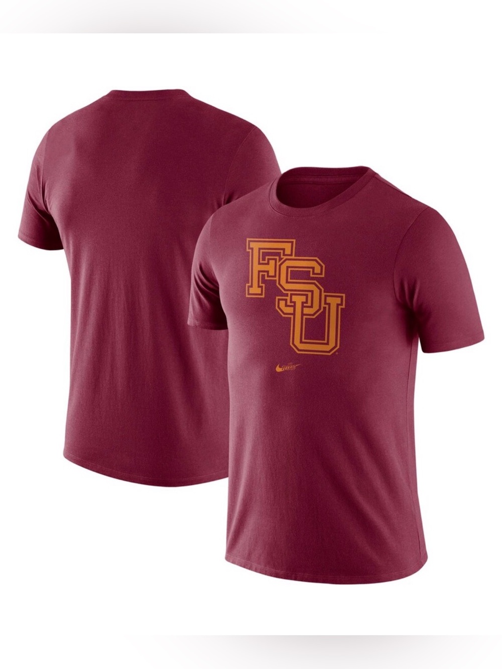 Nike Florida State Seminoles FSU NCAA Old School Logo Red T Shirt Mens Size 2XL
